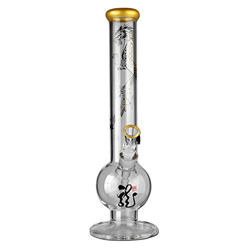 Black Leaf Dragon Gold Glasbong mit Vorkühler im Schmuckkarton – Höhe 450mm Schliff NS 18,8/14,5mm – PatchouliWorld - 7