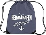 Premium Gymsac Heimathafen Göttingen, Sprüche Spruch Logo Motiv, Turnbeutel Tasche Sport Beutel, Farbe Graphite