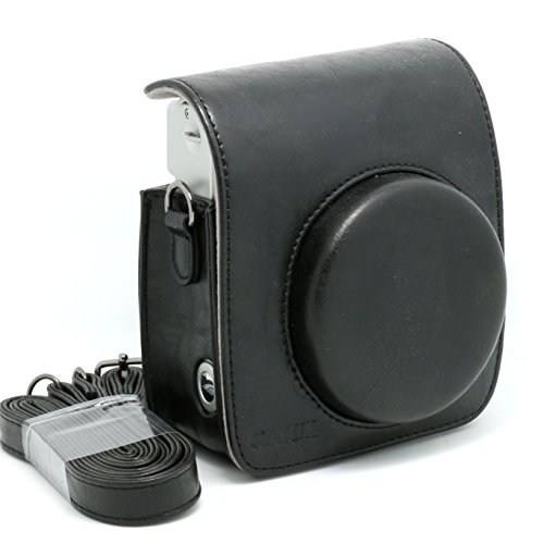 CAIUL Vintga PU Leather Fuji Mini Case for Fujifilm Instax Mini 90 Case Bag-Black