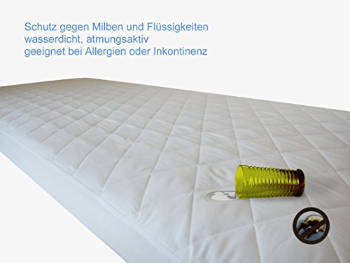 Ebitop Matratzenschoner, Matratzen EB180.200 Wasserdichte, gesteppte Matratzenauflage und Matratzenschutz. Soft Touch Matratzenauflagen, Nässeschutz Matratzen-Spannauflage Matratzenschoner, Maratzenauflage, Unterlage, wasserdicht, (180x200+30cm), Weiß