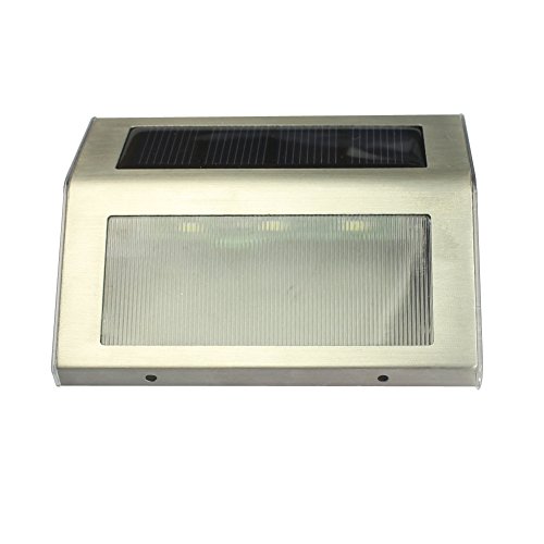 NORDSD 4 Stk 3 LED Solarleuchte Garten Edelstahl Solar Wandleuchte Solarlampe mit Auto On/Off, Wetterfest für Garten Außen Terrasse Hof - 3
