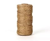 Katech yute Twine 328 pies durable natural cáñamo cuerda hecha a mano manualidades DIY arte cáñamo cuerda para regalo embalaje de regalo, jardinería aplicaciones, decoración, renovar muebles y manualidades