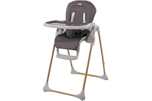 Nania - Chaise haute Lucie dès 6 mois à 36 mois - Dossier inclinable - Huateur réglable - Pliage compact - grise (Bianca)