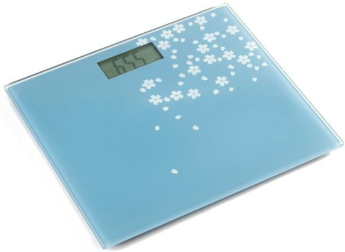 Sicherheitsglaswaage, Glas-Personenwaage bis 150kg, LCD-Display (blau, wiegt KG + Pfund)