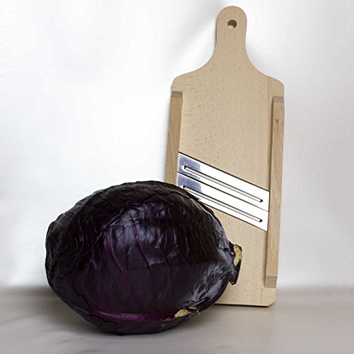SIDCO ® Krauthobel Sauerkrauthobel Gemüsehobel Holzhobel Gurkenhobel Holz 2 Klingen - 3