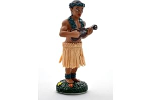 ‎DIXIE STORE DIXIE STORE Wackelfigur Hawaii Auto Lustig - 11cm Gadget - Wackeldackel fürs Auto Innen - Autos Spielzeug - Innenraum Zubehör Deko - Ukulele Boy