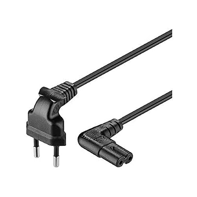 Goobay 56588 Câble d'alimentation prise EU type C coudé vers prise double Femelle type C7 coudé; 0,5 m; noir