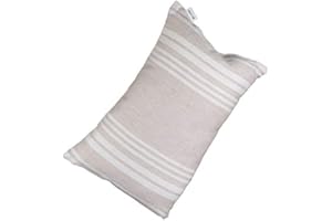 FINTEC SAUNA- UND WELLNESSTECHNIK GMBH FinTec gestreiftes Saunakissen Streifen weiß I 400 x 260 mm | 70% Leinen, 30% Baumwolle & 100% Polyester-Hohlfaser I Waschbar I Atmungsaktiv I Hygienisch