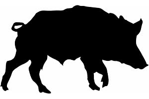 AMA SHOP Adesivo Prespaziato cinghiale sagoma colore nero |Sticker per Casco, Moto, Camper,Barca | autoTuning |