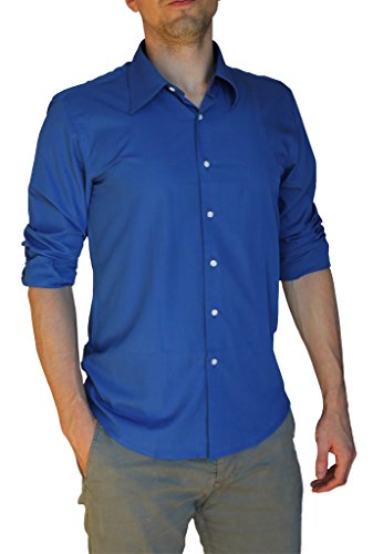 Preisvergleich Produktbild BANQERT Herren Langarmhemd "SMART SWAG" / leichte, knitterarme bügelarme Stoffmischung / Herren Hemd bügelfrei Männer Freizeithemd Einfarbig / Blau XXL