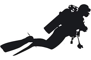 PORFEET Adesivo Per Auto, Moda Scub-a Diver Riflettente Per Auto Per Carrozzeria Decalcomanie Per Finestre Decalcomania Per Autoadesivo Nero