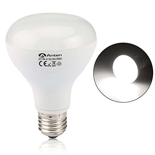 2er Anten® 10 Jahren Garantie 9W E27 R80 800LM Weiß LED Birne 2700-3200K Ersatzlampe LED-Glühbirne für Tischlampe Kronleuchter Leuchtmittel & Birne [Energieklasse A+](Weiß) - 2
