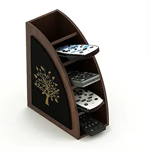 BLUEWUD MDF Multipurpose Remote/Stationery/Desk Organizer Holder Stand Wenge