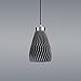 Produktbild LUN3D | Pendelleuchte 3D-Druck Hängelampe 1 Flammig LED bio. abbaubare Deckenleuchte Grau Lampe Hängeleuchte Chrom 70cm Deckenlampe Design Modern PLA