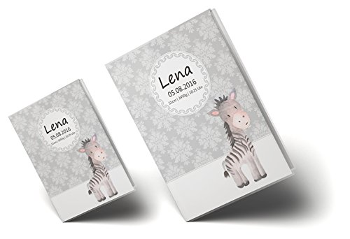 U-Heft Hülle SET Black & White Pinguin Zebra Panda Untersuchungsheft Hülle & Impfpasshülle personalisierbar mit Namen und Geburtsdatum - 5