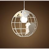 wings of wind – Moderne Weltkarte Leuchter E27 Pendelleuchte Deckenleuchte Bunte Glas Lampshade (Weiß) - 2