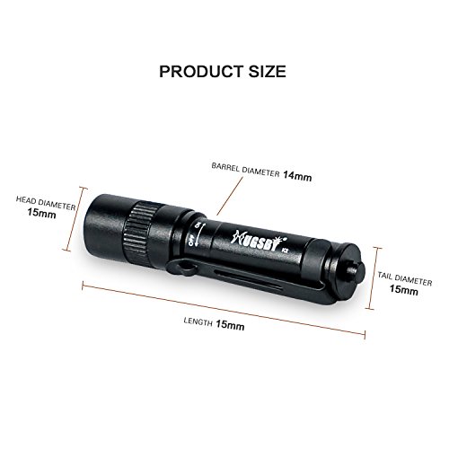 Paragala Aluminum Hand LED Taschenlampen Mini CREE LED Taschenlampe Camping Lampe IPX7 wasserdichte Schlüsselanhänger Taschenlampe für Wandern Jagd Backpacking Angeln und Grill,Batteriebetrieben (Black) - 7