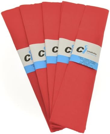 CI 10 Sheets Super Value Crepe Paper, Flame Red, Each Sheet Measures 50cm x 3m