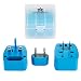 Produktbild Kompakter Reisestecker Adapterstecker in Blau mit Schutz-Case für 150 Länder 6A Max. Von Amathings
