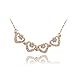 Price comparison product image Gudeke Fashion Simple Womens Four Heart Deform Crystal Rose Gold Necklace (Golden)