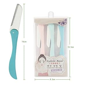 G2PLUS 3 PCS Eyebrow Razor Shaper Cheek Facial Hair Remover Peach Fuzz Shaver Women's Trimmer Shaving Grooming Kit - Image 5