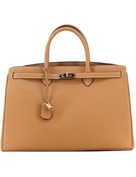 Rouven / Icone 40 Tote Leder Bag / Natural Caramel Camel Trench Toast Nude Braun / Gold / Damen Shopper Tasche...