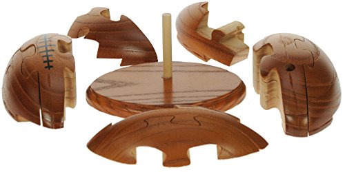 Rugby Ball 3D Jigsaw Puzzles for Grown Ups and Children : Novelty Gifts for Men or Women Plus Wooden Keyring