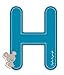 Produktbild Janod Holzbuchstabe- Sofie die Giraffe Alphabet Namensbuchstaben H Kinderzimmer Deko, 5, 2 x 7, 1cm, Blau