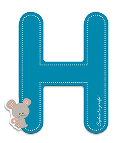 Preisvergleich Produktbild Janod Holzbuchstabe- Sofie die Giraffe Alphabet Namensbuchstaben H Kinderzimmer Deko, 5, 2 x 7, 1cm, Blau
