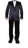  Cio Mito Mens Wear Herren Anzug Schwarz Herrenanzug tailliert Sakko mit Hose Größe 46 XS