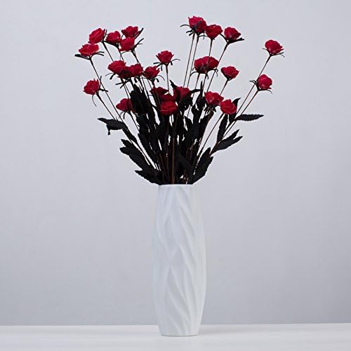 Ceramic vase decorative ornaments flower arrangement Fresh white European gypsum modern simple dining table,Two red string rose