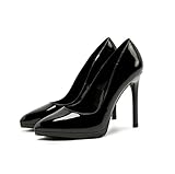  Moda Zapatos con Tacon Alto para Mujer Plataforma Elegante Fiesta Stiletto (Negro,39)