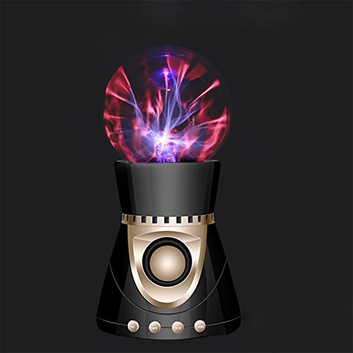 Preisvergleich Produktbild MYY Plasma Kugel Licht Berühren Empfindlich Beleuchtung Bluetooth Lautsprecher USB Kugel Kristallsubwoofer Nachtlampe,Schwarz