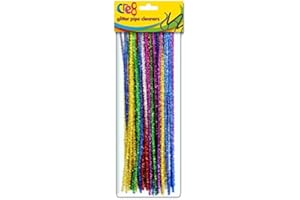 MARTELLO UK Cre8 Christmas Glitter Xmas Pipe Cleaners, Assorted Colours - Pack of 40