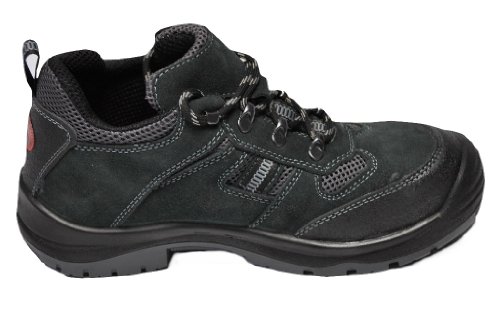 Schwarze Arbeits- und Sicherheitsschuhe Halbschuhe Velours Leder S1P EN345 - 3