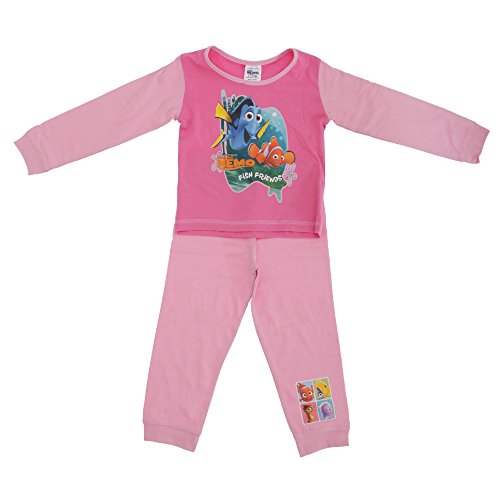Disney Childrens Girls Finding Nemo Fish Friends Long Sleeve Top & Bottoms Pyjama Set (2-3 Years) (Pink)