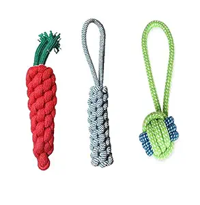 The DDS Store Pets Puppy Dog Pet Rope Toys for Small to Medium Dogs (Set of 3).