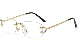 kachawoo Petites lunettes de soleil carrées sans monture pour femmes en métal sans monture lunettes de soleil rétro de marque de luxe lunettes de conception lunettes à lentille étroite