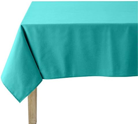 Coucke 3152192181511 Plain Square Cotton Tablecloth 180 x 180 cm, Cotton, turquoise, 180 x 180 x 0,03 cm