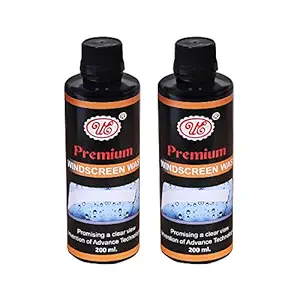 UE Premium Windscreen Washer, Fluid Concentrate Fast Cleaning of Rain/water Drops For Safe Driving - 200 ML (Pack of 2)