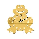 QUTICL 3D Verde Reloj De Silencio- Pared Adhesivo En La Rana-Golden