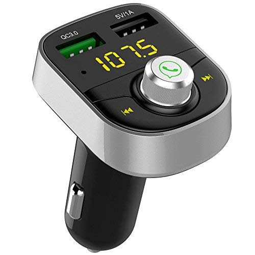 Transmisor FM Bluetooth Manos Libres para Coche (Plata)