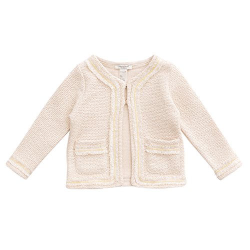 Marc janie Baby Girl Solid Color Knitting Top Beige 4T