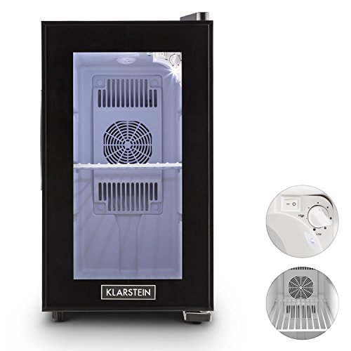 Klarstein Beerlocker S Mini-Kühlschrank Minibar Getränke-Kühlschrank (21 Liter, Innenbeleuchtung, Regaleinschub, 70 Watt) schwarz - 3