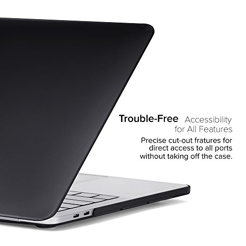 GMYLE Soft-Touch Hard Case Frosted f  r New Macbook Pro 13 2016  A1706   A1708   Mit Touch Bar  - Schwarz Gl  nzend Hard Shell Fall-Abdeckung H  lle C