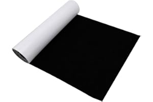 Gohytal Feltro Adesivo, Nero, 40cm x 220cm 1mm, Rotolo Di Tessuto In Feltro Autoadesivo, Materiale Di Imbottitura, Tessuto Di Rivestimento Per Interni Per Artigianato, Auto, Fai Da Te