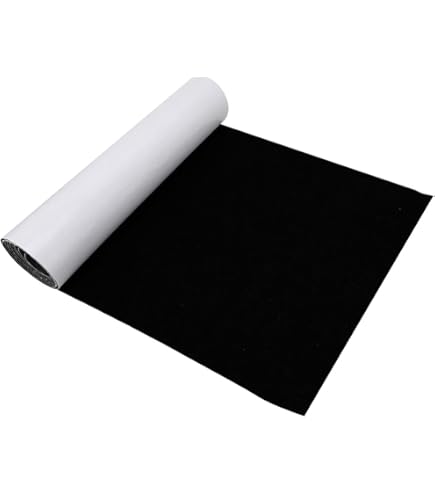 LOMUG Feutrine Adhesive Autocollante Noir, 40cm X 220cm Tissu