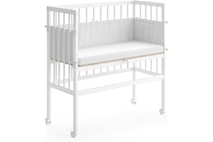 VitaliSpa lettino da attaccare al letto Sophie, Bianco, 40 x 90 cm 1 binario laterale