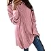 Produktbild Kingko® Kapuzenjacke Damen Mäntel Elegant Winter Hoodie Locker Pullover Lang Grosse Grössen Strickjacke Winterjacke Frauen High Neck Lang Tunika Sweatshirt (XXXL, Rosa)