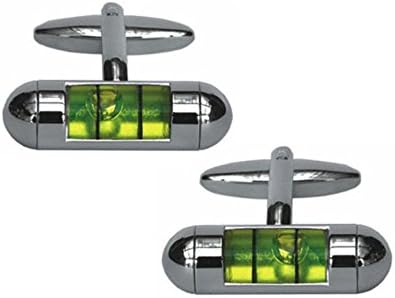 Spirit Level Green Cufflinks. Premium Quality Cufflinks from the Dalaco Novelty Collection. Luxury cuff links from the unsurpassed Dalaco range, with high quality presentation box and pen. Made in England.